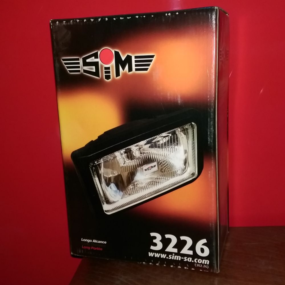 SIM 3226 Rectangle Spotlights Set - Black/Clear Lens - Hella Jumbo 220 Style For Truck/Van